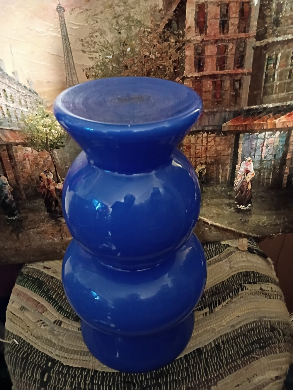 PELTRINA-Handmade Blown Glass Cobalt Blue 🔵Glass Decorative Vase Home Accents.